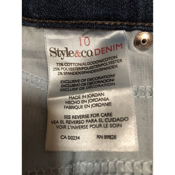 Style & Co Womens Size 10 Straight Leg Pockets Denim Blue Jeans - Picture 5 of 5